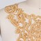 1 Piece Gold Venice Lace V Shaped Applique for Costumes Dresses and Formal Neckline Designs